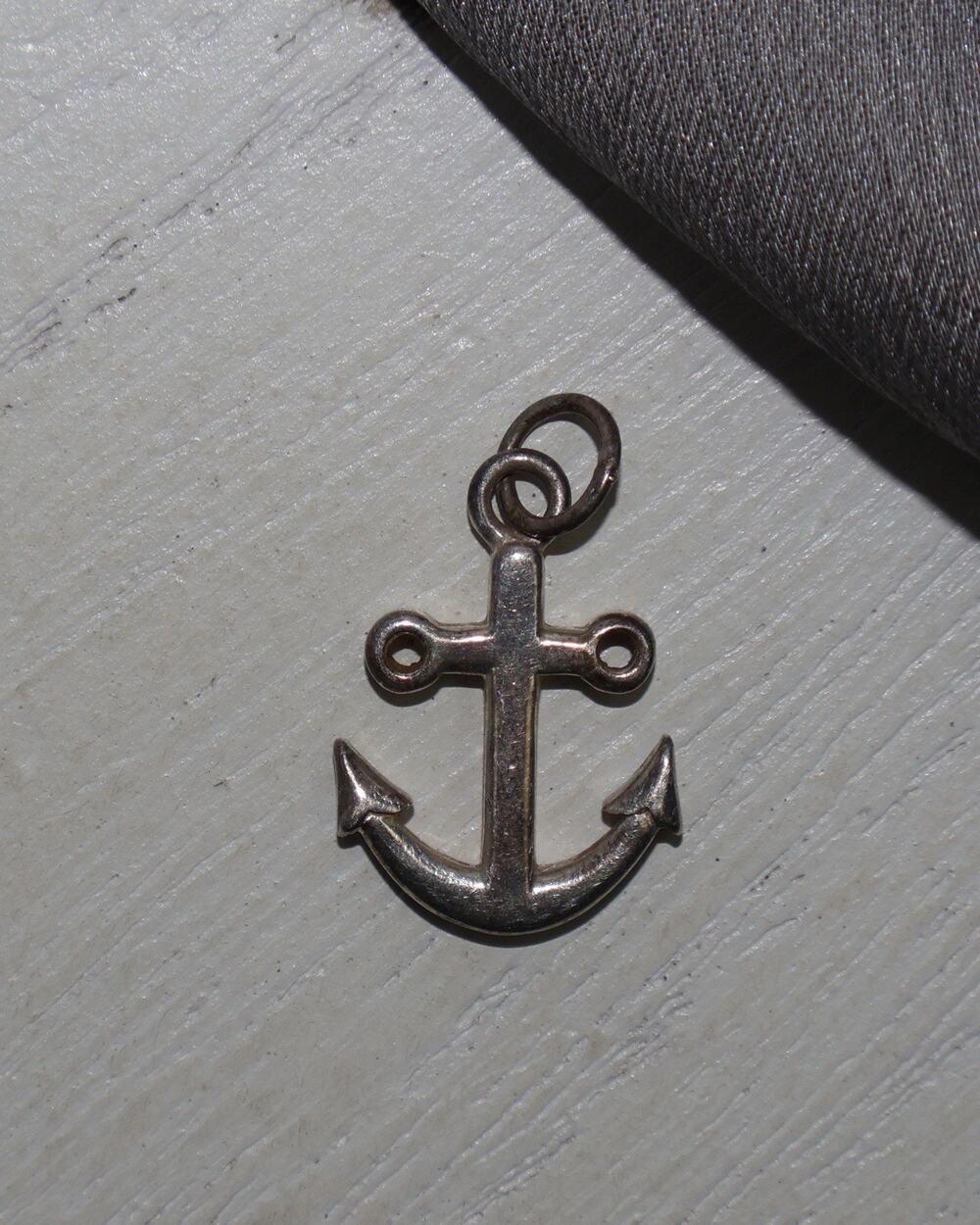 Vintage Sterling Silver Anchor Charm 1.8G / 0.9in